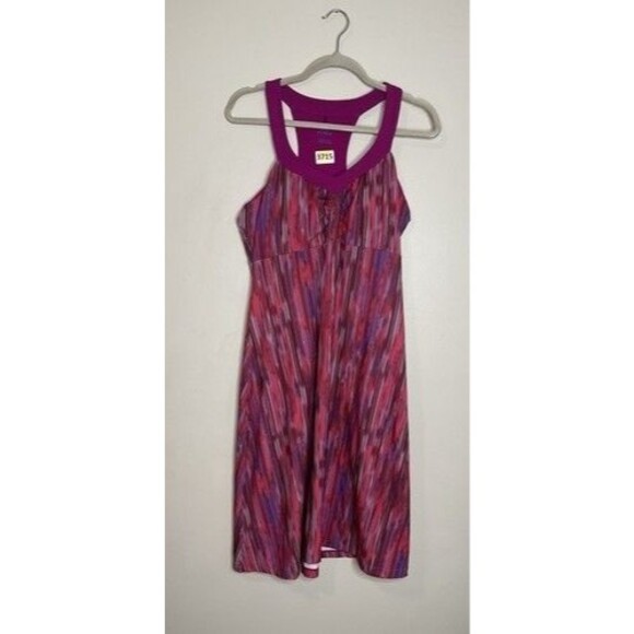 Prana Azalea Rainblur Alec Sleeveless Stretch Midi Dress Women Size L Pink - Picture 8 of 8